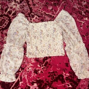Floral Puff Sleeve Top